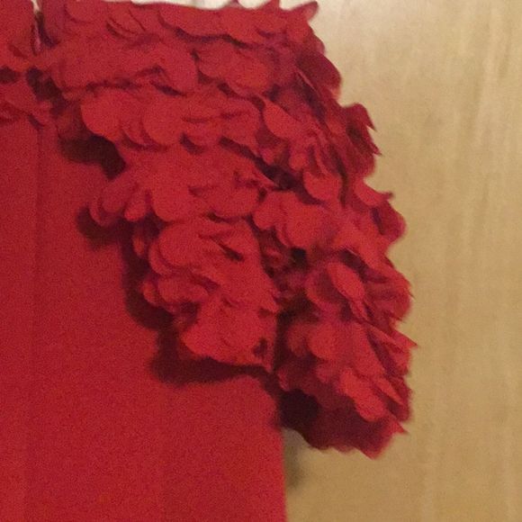 Badgley Mischka Petal Detail Off Shoulder Gown - Picture 11 of 14